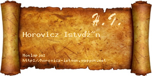 Horovicz István névjegykártya
