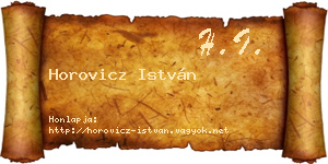 Horovicz István névjegykártya