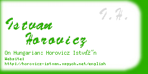 istvan horovicz business card